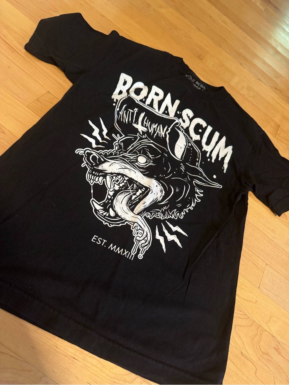 Born Scum Black Graphic Short Sleeve Tee